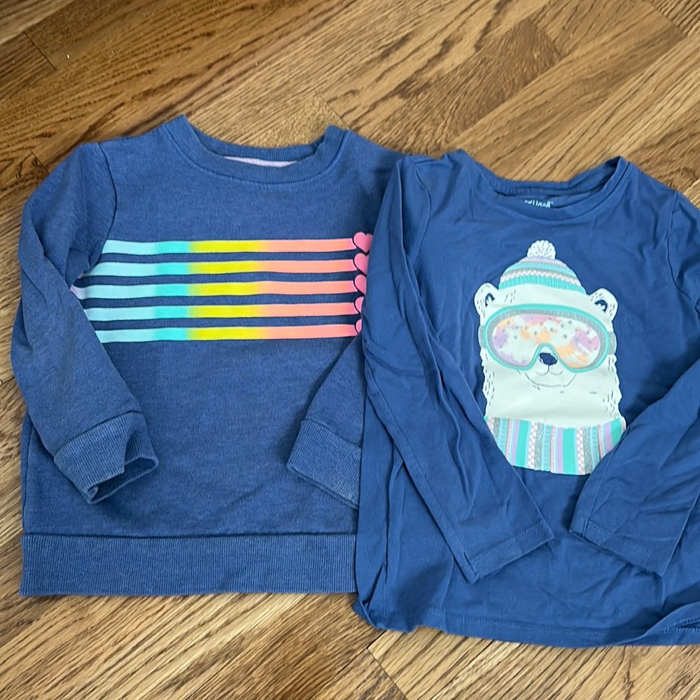 Cat & Jack xs crew neck sweatshirt and long sleeve top